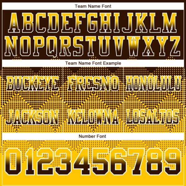 Custom Brown Yellow-White Authentic Gradient Square Shape Flag Football Jersey
