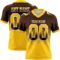 Gradient0819 Custom Brown Yellow-White Authentic Gradient Square Shape Flag Football Jersey