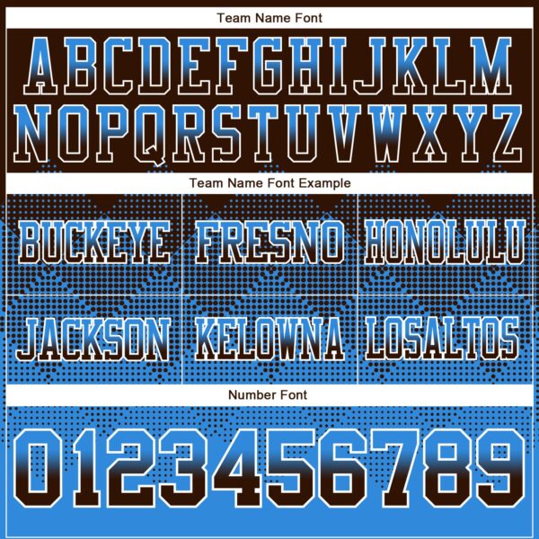 Custom Brown Powder Blue-White Authentic Gradient Square Shape Flag Football Jersey