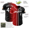 Custom Black White-Red Authentic Gradient Fashion Baseball Jersey