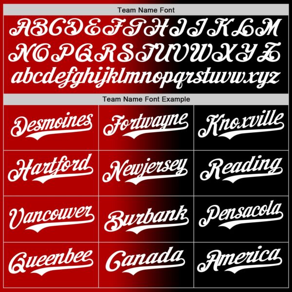 Custom Black White-Red Authentic Gradient Fashion Baseball Jersey