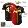 Custom Black White Red-Gold Authentic Gradient Fashion Baseball Jersey