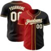 Custom Black White Red-Old Gold Authentic Gradient Fashion Baseball Jersey