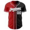 Custom Black White Red-Gray Authentic Gradient Fashion Baseball Jersey
