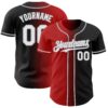 Custom Black White Red-Gray Authentic Gradient Fashion Baseball Jersey