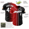 Custom Black White Red-Gray Authentic Gradient Fashion Baseball Jersey
