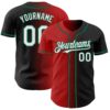 Custom Black White Red-Kelly Green Authentic Gradient Fashion Baseball Jersey
