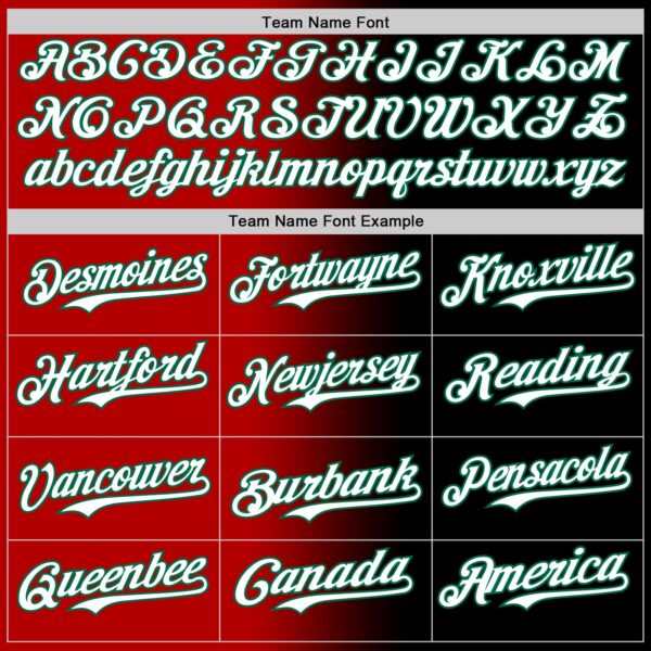 Custom Black White Red-Kelly Green Authentic Gradient Fashion Baseball Jersey
