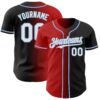 Custom Black White Red-Light Blue Authentic Gradient Fashion Baseball Jersey
