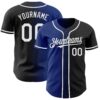 Custom Black White-Royal Authentic Gradient Fashion Baseball Jersey