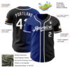 Custom Black White-Royal Authentic Gradient Fashion Baseball Jersey