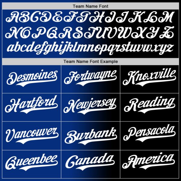 Custom Black White-Royal Authentic Gradient Fashion Baseball Jersey