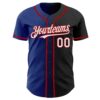 Custom Black White Royal-Red Authentic Gradient Fashion Baseball Jersey