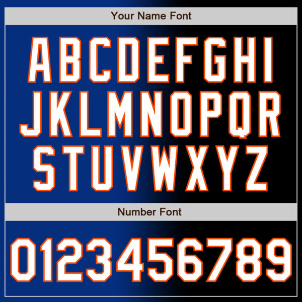 Custom Black White Royal-Orange Authentic Gradient Fashion Baseball Jersey