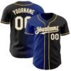 Custom Black White Royal-Old Gold Authentic Gradient Fashion Baseball Jersey