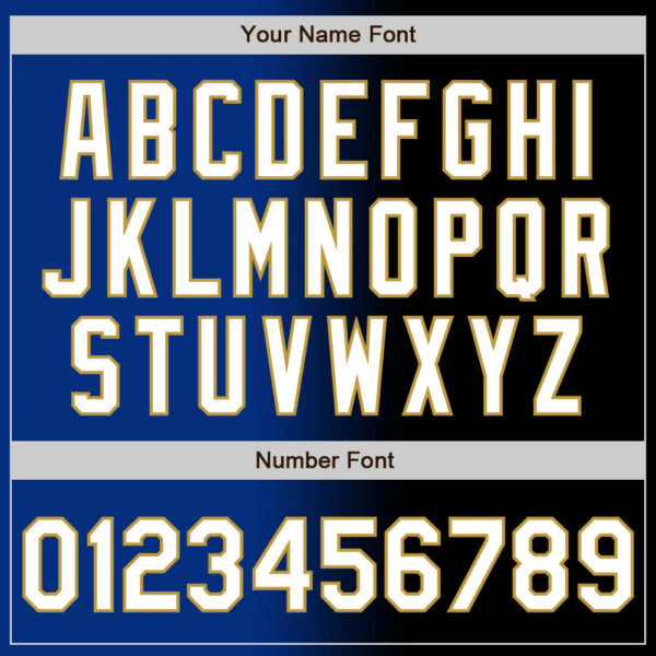 Custom Black White Royal-Old Gold Authentic Gradient Fashion Baseball Jersey