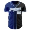 Custom Black White Royal-Light Blue Authentic Gradient Fashion Baseball Jersey
