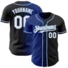 Custom Black White Royal-Light Blue Authentic Gradient Fashion Baseball Jersey