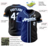 Custom Black White Royal-Light Blue Authentic Gradient Fashion Baseball Jersey