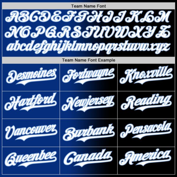 Custom Black White Royal-Light Blue Authentic Gradient Fashion Baseball Jersey