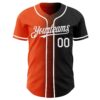 Custom Black White-Orange Authentic Gradient Fashion Baseball Jersey