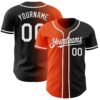 Custom Black White-Orange Authentic Gradient Fashion Baseball Jersey