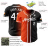 Custom Black White-Orange Authentic Gradient Fashion Baseball Jersey