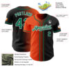 Custom Black Kelly Green Orange-White Authentic Gradient Fashion Baseball Jersey
