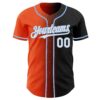 Custom Black White Orange-Light Blue Authentic Gradient Fashion Baseball Jersey