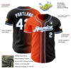 Custom Black White Orange-Light Blue Authentic Gradient Fashion Baseball Jersey