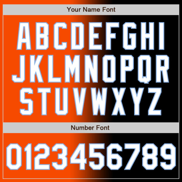 Custom Black White Orange-Light Blue Authentic Gradient Fashion Baseball Jersey