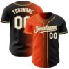 Custom Black White Orange-Old Gold Authentic Gradient Fashion Baseball Jersey