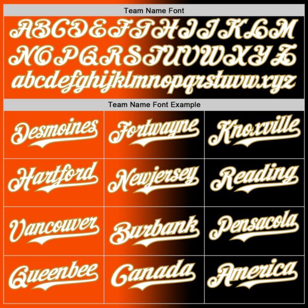 Custom Black White Orange-Old Gold Authentic Gradient Fashion Baseball Jersey