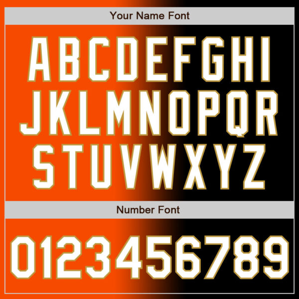 Custom Black White Orange-Old Gold Authentic Gradient Fashion Baseball Jersey