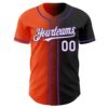 Custom Black White Orange-Purple Authentic Gradient Fashion Baseball Jersey