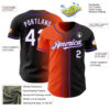 Custom Black White Orange-Purple Authentic Gradient Fashion Baseball Jersey