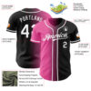 Custom Black White-Pink Authentic Gradient Fashion Baseball Jersey
