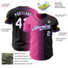 Custom Black White Pink-Purple Authentic Gradient Fashion Baseball Jersey