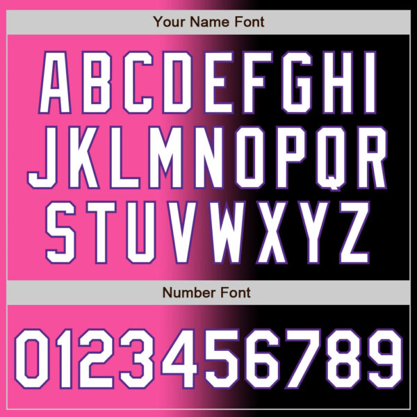Custom Black White Pink-Purple Authentic Gradient Fashion Baseball Jersey