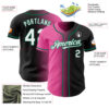 Custom Black White Pink-Kelly Green Authentic Gradient Fashion Baseball Jersey