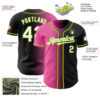 Custom Black White Pink-Neon Green Authentic Gradient Fashion Baseball Jersey