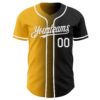 Custom Black White-Gold Authentic Gradient Fashion Baseball Jersey