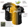 Custom Black White-Gold Authentic Gradient Fashion Baseball Jersey