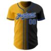 Custom Black Royal Gold-White Authentic Gradient Fashion Baseball Jersey