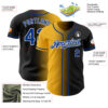 Custom Black Royal Gold-White Authentic Gradient Fashion Baseball Jersey