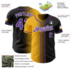 Custom Black Purple Gold-White Authentic Gradient Fashion Baseball Jersey