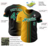 Custom Black Kelly Green Gold-White Authentic Gradient Fashion Baseball Jersey