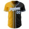 Custom Black Light Blue Gold-White Authentic Gradient Fashion Baseball Jersey