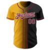 Custom Black Crimson Gold-White Authentic Gradient Fashion Baseball Jersey