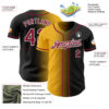 Custom Black Crimson Gold-White Authentic Gradient Fashion Baseball Jersey